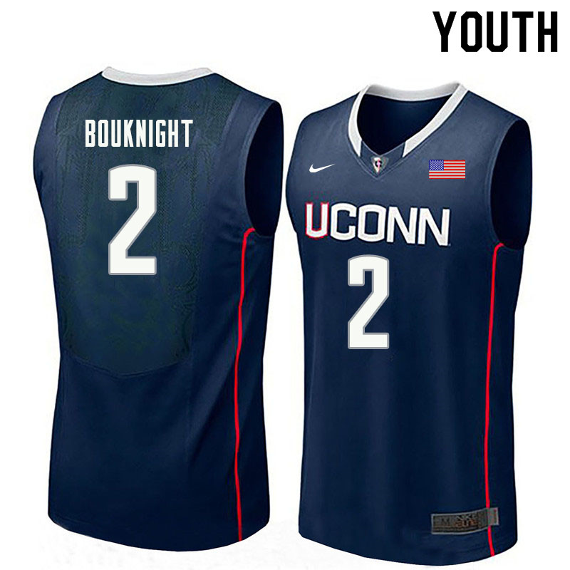 Youth #2 James Bouknight Uconn Huskies College Basketball Jerseys Sale-Navy